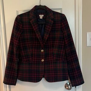 J. Crew Tartan Plaid Wool Blend Blazer